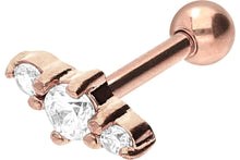 Laden Sie das Bild in den Galerie-Viewer, 3 Mini Kristalle Ohrpiercing Ohrstecker piercinginspiration®