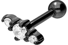Laden Sie das Bild in den Galerie-Viewer, 3 Mini Kristalle Ohrpiercing Ohrstecker piercinginspiration®
