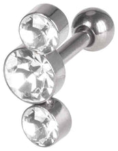 Laden Sie das Bild in den Galerie-Viewer, 3 Kristalle Ohrpiercing Ohrstecker piercinginspiration®