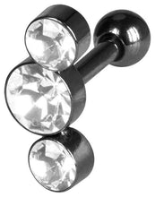 Laden Sie das Bild in den Galerie-Viewer, 3 Kristalle Ohrpiercing Ohrstecker piercinginspiration®