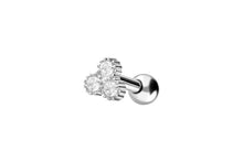 Laden Sie das Bild in den Galerie-Viewer, 3 Kristalle Pudding Kugeln Ohrpiercing Barbell piercinginspiration®