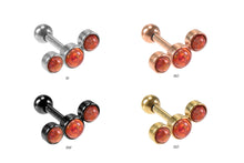 Laden Sie das Bild in den Galerie-Viewer, 3 Opale Ohrpiercing Ohrstecker piercinginspiration®