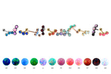 Laden Sie das Bild in den Galerie-Viewer, 3 Opale Ohrpiercing Ohrstecker piercinginspiration®