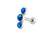 Laden Sie das Bild in den Galerie-Viewer, 3 Opale Ohrpiercing Ohrstecker piercinginspiration®