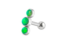 Laden Sie das Bild in den Galerie-Viewer, 3 Opale Ohrpiercing Ohrstecker piercinginspiration®