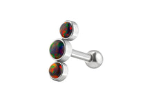 Laden Sie das Bild in den Galerie-Viewer, 3 Opale Ohrpiercing Ohrstecker piercinginspiration®
