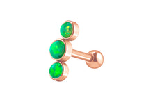 Laden Sie das Bild in den Galerie-Viewer, 3 Opale Ohrpiercing Ohrstecker piercinginspiration®