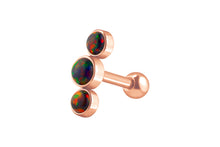 Laden Sie das Bild in den Galerie-Viewer, 3 Opale Ohrpiercing Ohrstecker piercinginspiration®