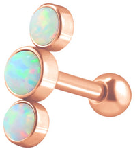 Laden Sie das Bild in den Galerie-Viewer, 3 Opale Ohrpiercing Ohrstecker piercinginspiration®