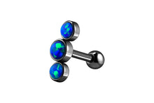Laden Sie das Bild in den Galerie-Viewer, 3 Opale Ohrpiercing Ohrstecker piercinginspiration®