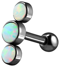 Laden Sie das Bild in den Galerie-Viewer, 3 Opale Ohrpiercing Ohrstecker piercinginspiration®