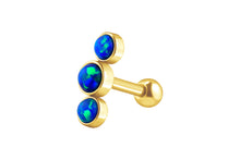Laden Sie das Bild in den Galerie-Viewer, 3 Opale Ohrpiercing Ohrstecker piercinginspiration®