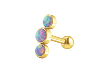 Laden Sie das Bild in den Galerie-Viewer, 3 Opale Ohrpiercing Ohrstecker piercinginspiration®