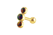 Laden Sie das Bild in den Galerie-Viewer, 3 Opale Ohrpiercing Ohrstecker piercinginspiration®