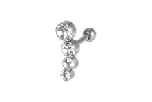 Laden Sie das Bild in den Galerie-Viewer, 4 Kristalle Helix Ohrpiercing Barbell piercinginspiration®