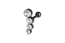 Laden Sie das Bild in den Galerie-Viewer, 4 Kristalle Helix Ohrpiercing Barbell piercinginspiration®
