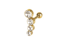 Laden Sie das Bild in den Galerie-Viewer, 4 Kristalle Helix Ohrpiercing Barbell piercinginspiration®