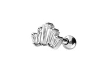 Laden Sie das Bild in den Galerie-Viewer, 5 Kristalle Rechtecke Baguette Kristall Ohrpiercing Barbell piercinginspiration®