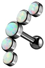 Laden Sie das Bild in den Galerie-Viewer, 5 Opale Ohrpiercing Ohrstecker piercinginspiration®