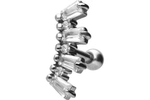 Laden Sie das Bild in den Galerie-Viewer, 7 Kristalle Baguette Ohrpiercing Ohrstecker piercinginspiration®