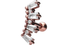 Laden Sie das Bild in den Galerie-Viewer, 7 Kristalle Baguette Ohrpiercing Ohrstecker piercinginspiration®
