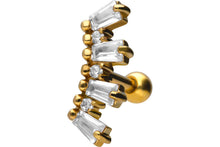 Laden Sie das Bild in den Galerie-Viewer, 7 Kristalle Baguette Ohrpiercing Ohrstecker piercinginspiration®