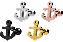 Laden Sie das Bild in den Galerie-Viewer, Diamantoptik Anker Ohrpiercing Barbell piercinginspiration®