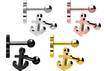 Laden Sie das Bild in den Galerie-Viewer, Diamantoptik Anker Ohrpiercing Barbell piercinginspiration®