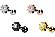 Laden Sie das Bild in den Galerie-Viewer, Blume Kugeln Struktur Kristall Ohrpiercing piercinginspiration®