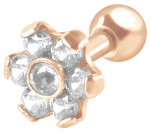 Laden Sie das Bild in den Galerie-Viewer, 7 Kristalle Blume Ohrpiercing Ohrstecker piercinginspiration®