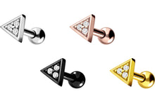 Laden Sie das Bild in den Galerie-Viewer, Dreieck 3 Kristalle Ohrpiercing piercinginspiration®