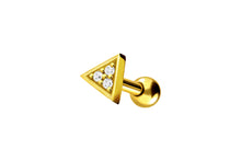 Laden Sie das Bild in den Galerie-Viewer, Dreieck 3 Kristalle Ohrpiercing piercinginspiration®