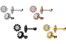 Laden Sie das Bild in den Galerie-Viewer, Sonnenblume Kugeln Kristall Ohrpiercing piercinginspiration®