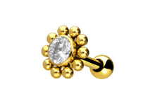Laden Sie das Bild in den Galerie-Viewer, Sonnenblume Kugeln Kristall Ohrpiercing piercinginspiration®
