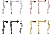 Laden Sie das Bild in den Galerie-Viewer, Kristall Anhänger Kette Ohrpiercing Barbell piercinginspiration®