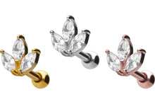 Laden Sie das Bild in den Galerie-Viewer, Lotus Kleine Blume Kristall Ohrpiercing piercinginspiration®