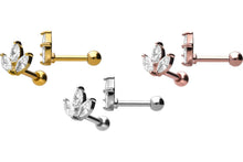 Laden Sie das Bild in den Galerie-Viewer, Lotus Kleine Blume Kristall Ohrpiercing piercinginspiration®