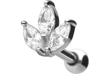 Laden Sie das Bild in den Galerie-Viewer, Lotus Kleine Blume Kristall Ohrpiercing piercinginspiration®
