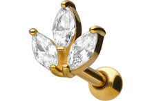 Laden Sie das Bild in den Galerie-Viewer, Lotus Kleine Blume Kristall Ohrpiercing piercinginspiration®