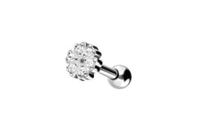 Laden Sie das Bild in den Galerie-Viewer, Kleeblätter Blume 5 Kristalle Kugeln Ohrpiercing Barbell piercinginspiration®
