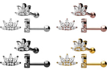 Laden Sie das Bild in den Galerie-Viewer, Lotus Kristall Blume Ohrpiercing piercinginspiration®