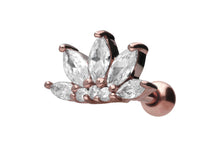 Laden Sie das Bild in den Galerie-Viewer, Lotus Kristall Blume Ohrpiercing piercinginspiration®