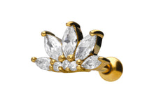 Laden Sie das Bild in den Galerie-Viewer, Lotus Kristall Blume Ohrpiercing piercinginspiration®