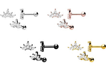 Laden Sie das Bild in den Galerie-Viewer, Lotus 5 Tropfen Kristall Blume Ohrpiercing piercinginspiration®