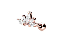 Laden Sie das Bild in den Galerie-Viewer, Lotus 5 Tropfen Kristall Blume Ohrpiercing piercinginspiration®