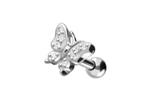 Laden Sie das Bild in den Galerie-Viewer, Schmetterling Kristalle Ohrpiercing Barbell piercinginspiration®