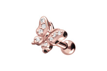 Laden Sie das Bild in den Galerie-Viewer, Schmetterling Kristalle Ohrpiercing Barbell piercinginspiration®