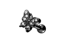Laden Sie das Bild in den Galerie-Viewer, Schmetterling Kristalle Ohrpiercing Barbell piercinginspiration®