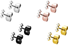 Laden Sie das Bild in den Galerie-Viewer, 3 Kristalle Ohrstecker Ohrringe Paar piercinginspiration®