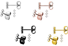 Laden Sie das Bild in den Galerie-Viewer, 3 Kristalle Ohrstecker Ohrringe Paar piercinginspiration®